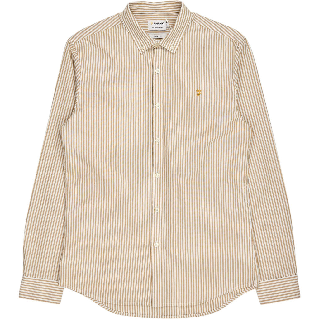 Farah Rust Yellow Brewer Stripe Shirt
