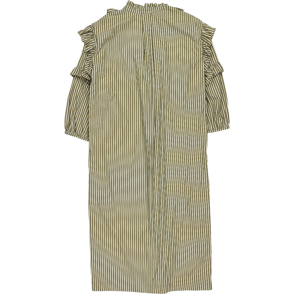 Baum und Pferdgarten Green Striped Ruffle Dress