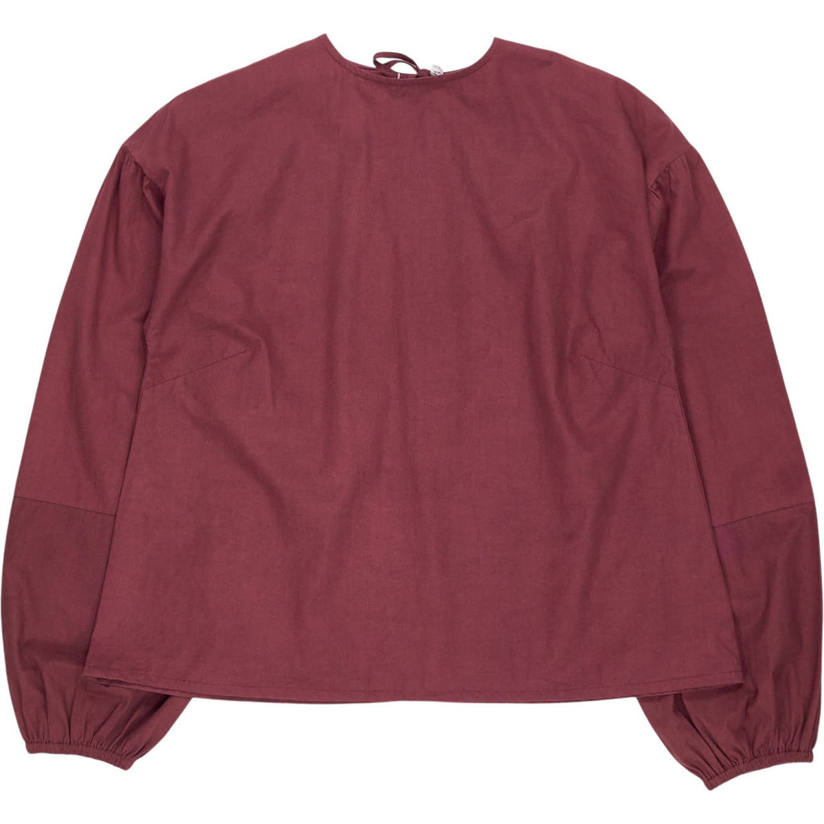 OMNES Burgundy Elma Poplin Top