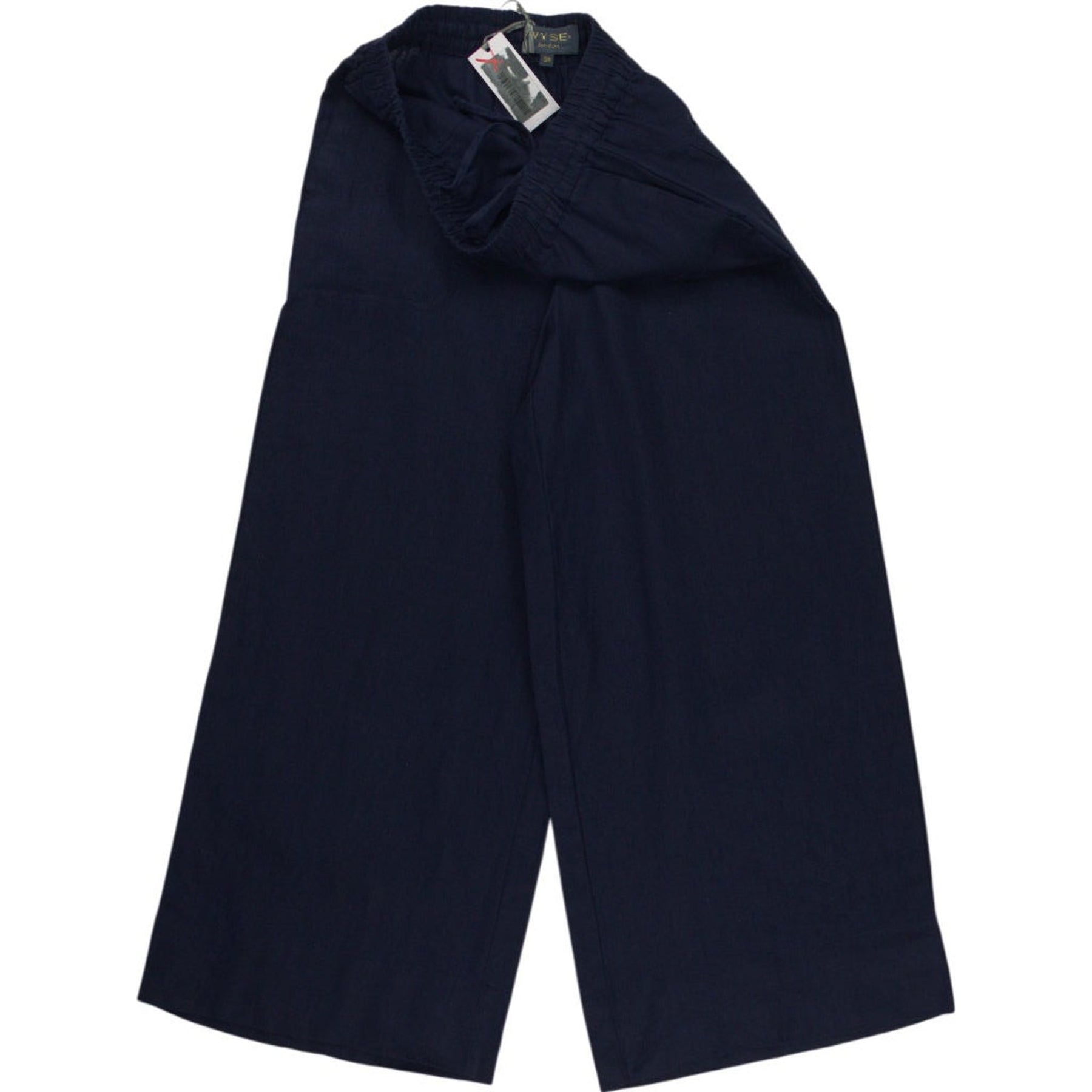 Wyse Navy Wide-Leg Trousers