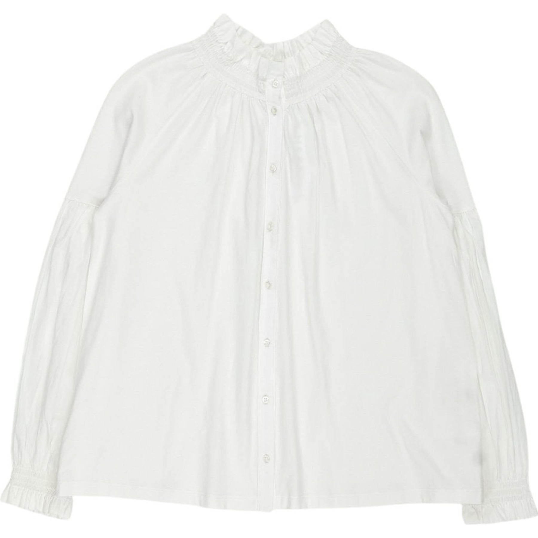 NRBY White Cotton Ruffle Blouse XS