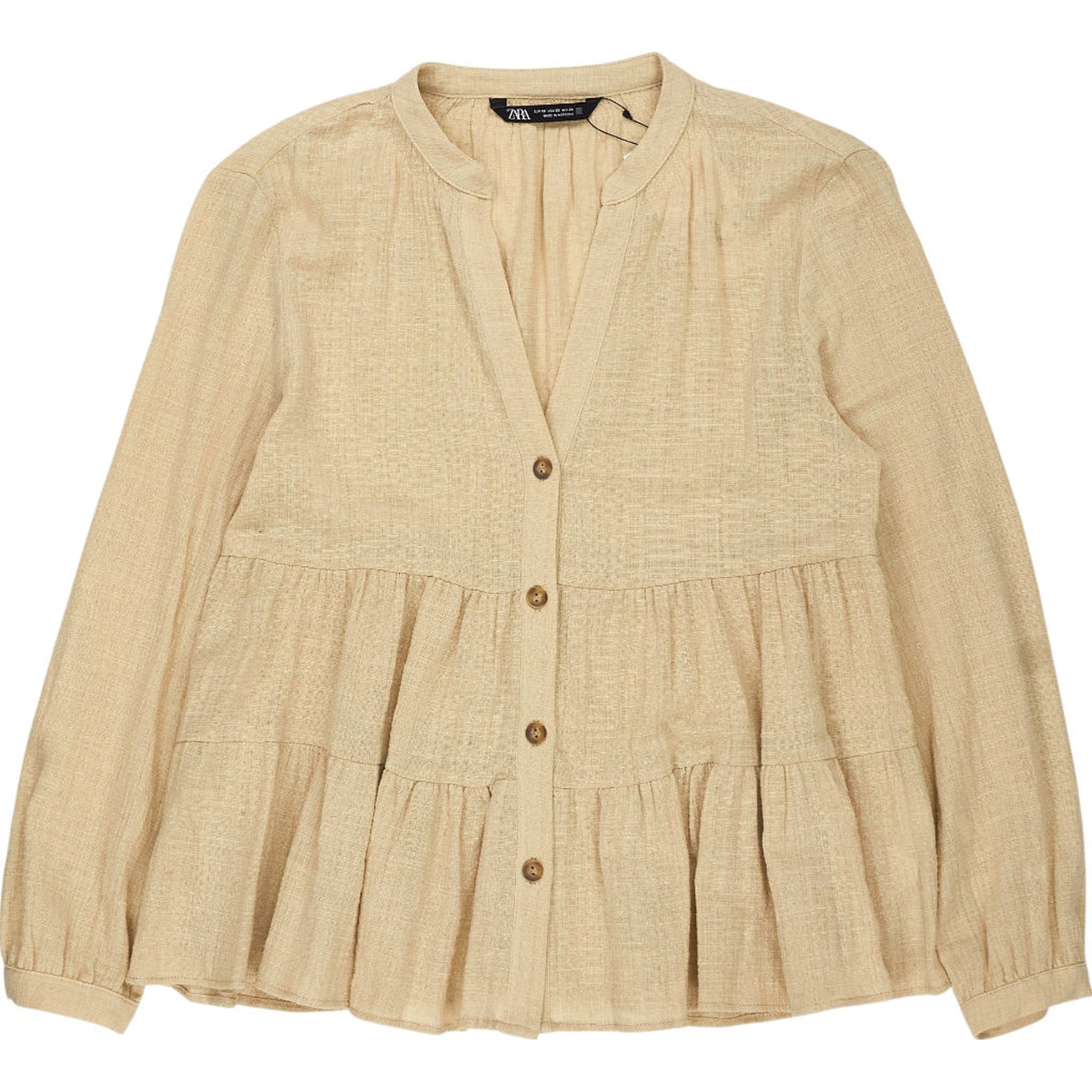 Zara Beige Cotton Blouse UK