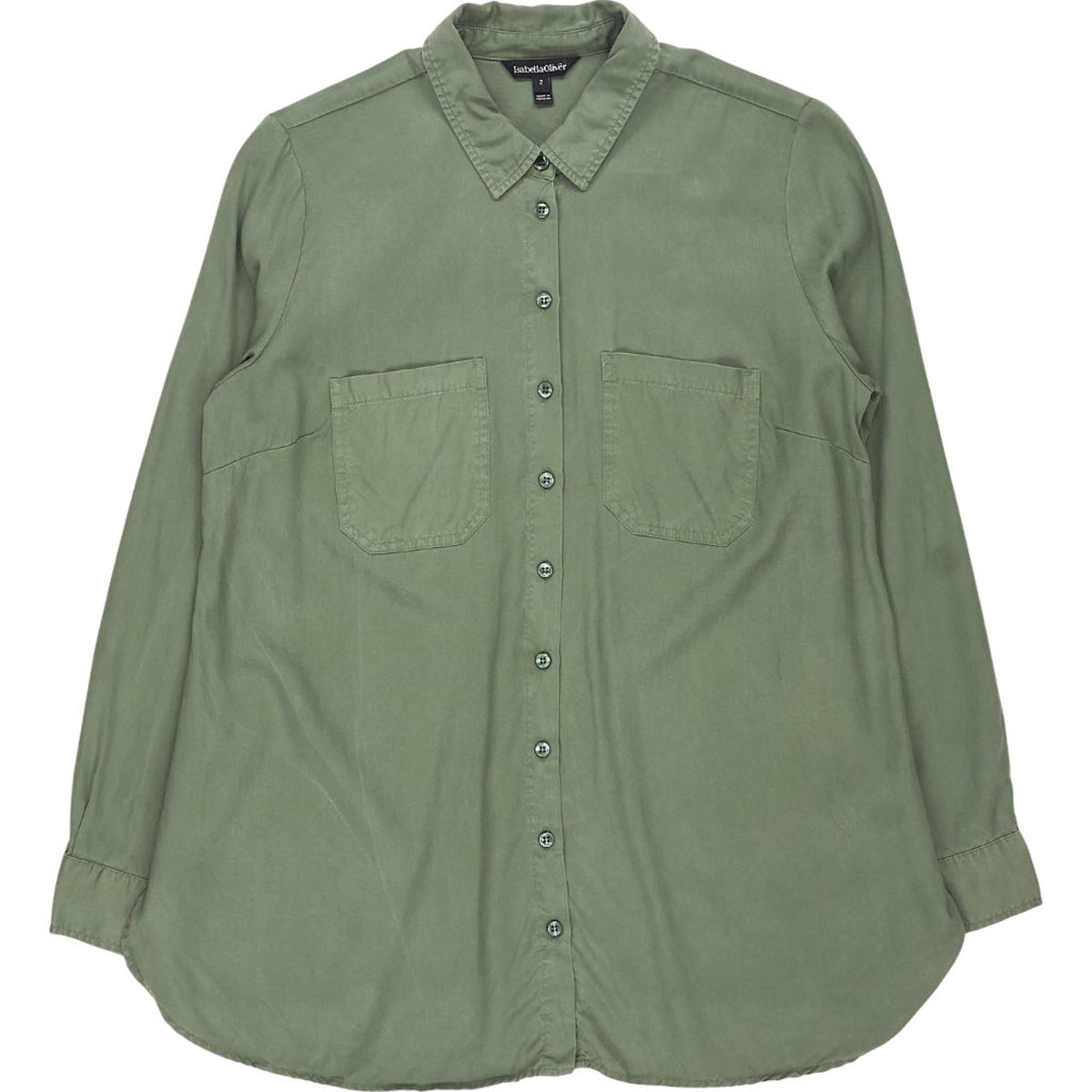 Isabella Oliver Maternity Green Tencel Shirt