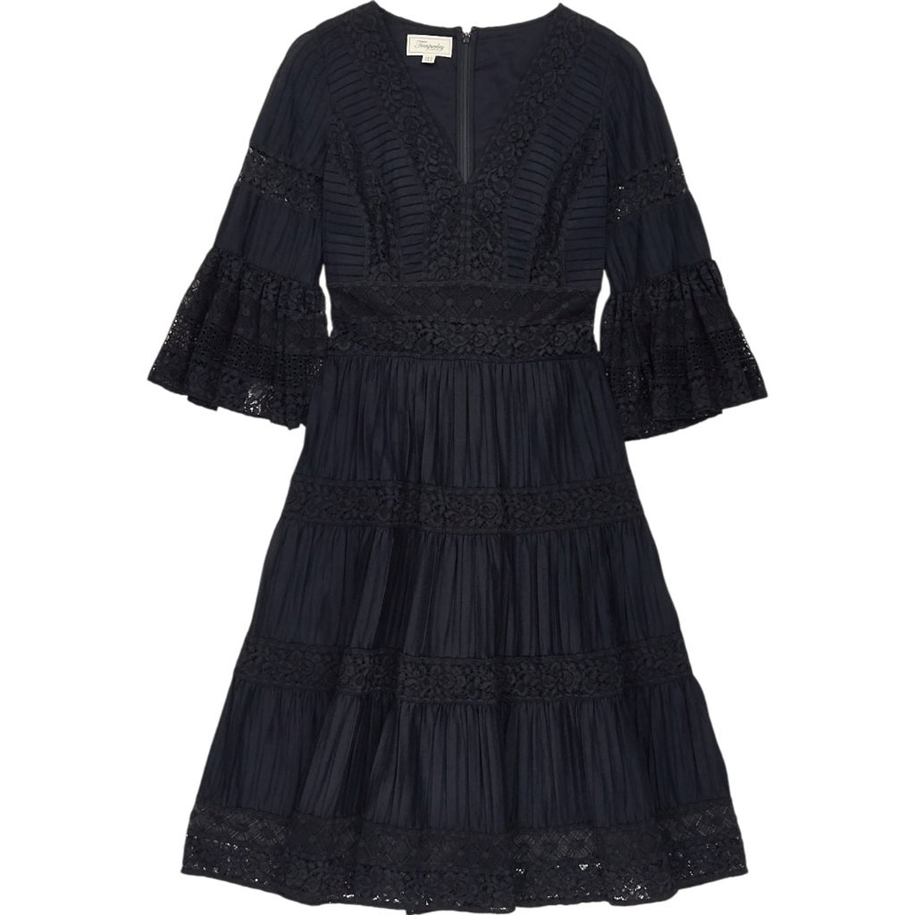 Temperley London Black Lace Midi Dress