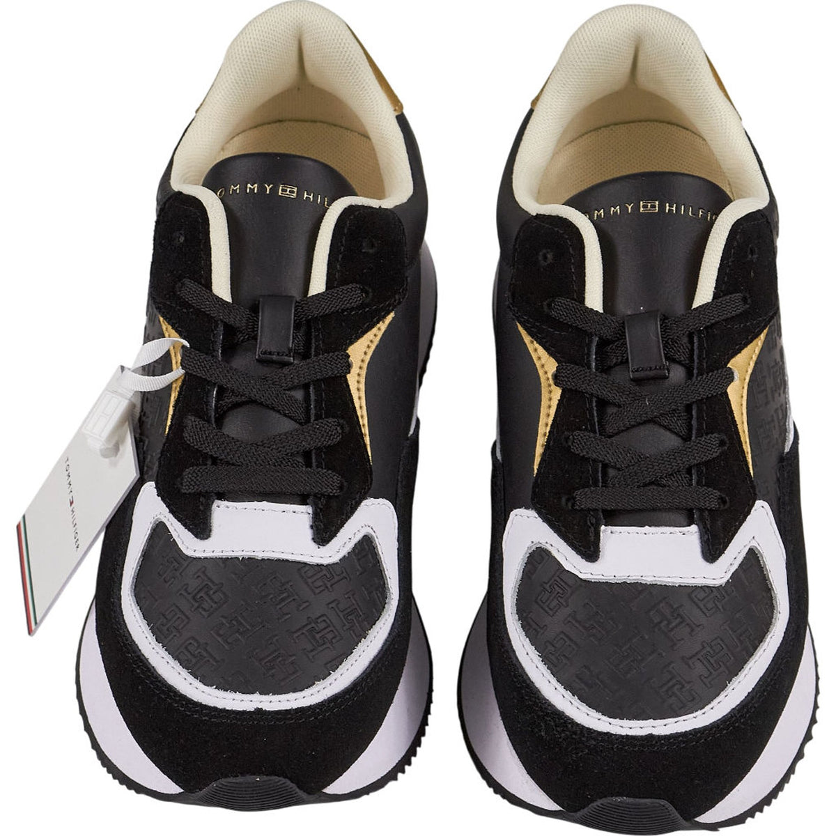 Tommy Hilfiger Black Lux Monogram Runner Trainers
