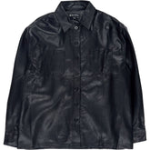 Motel Black PU Lumberjack Shirt