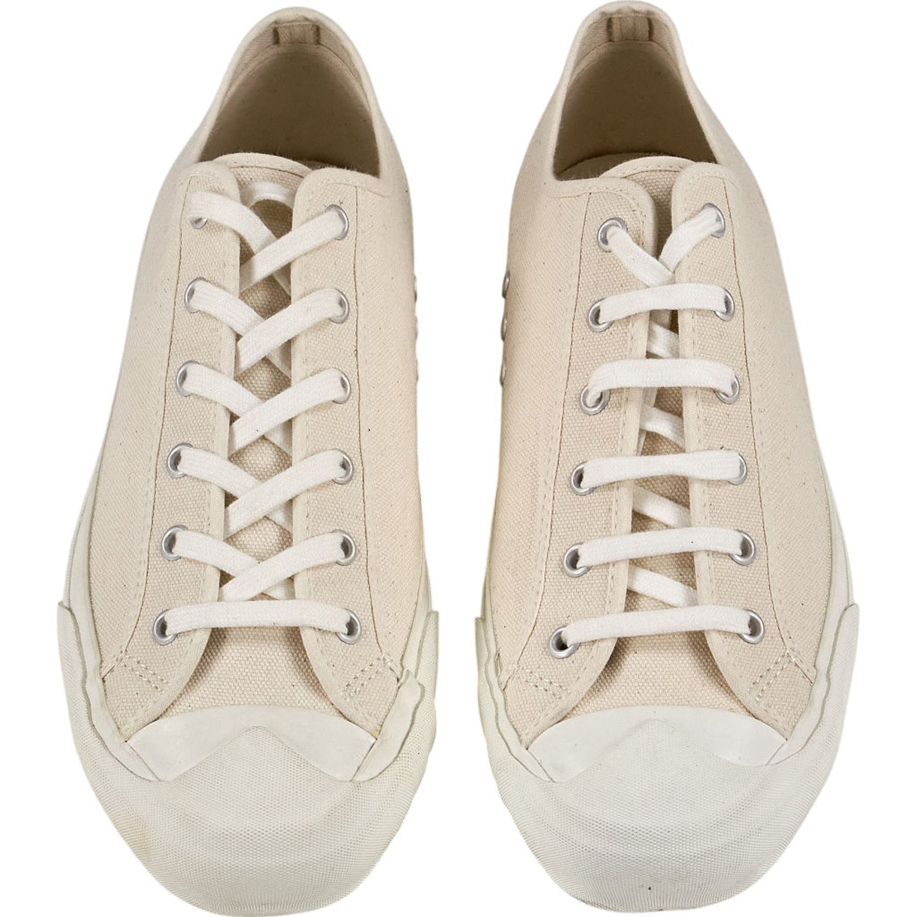 YMC Cream Canvas Trainers