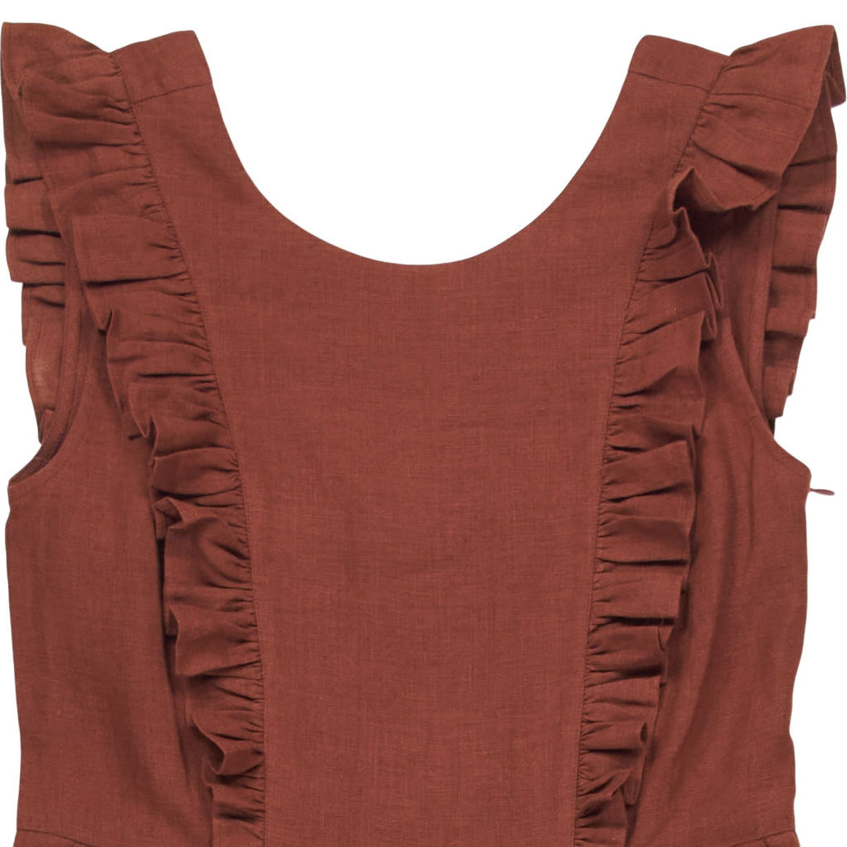 Beaufort & Blake Brown Ruffle Jumpsuit