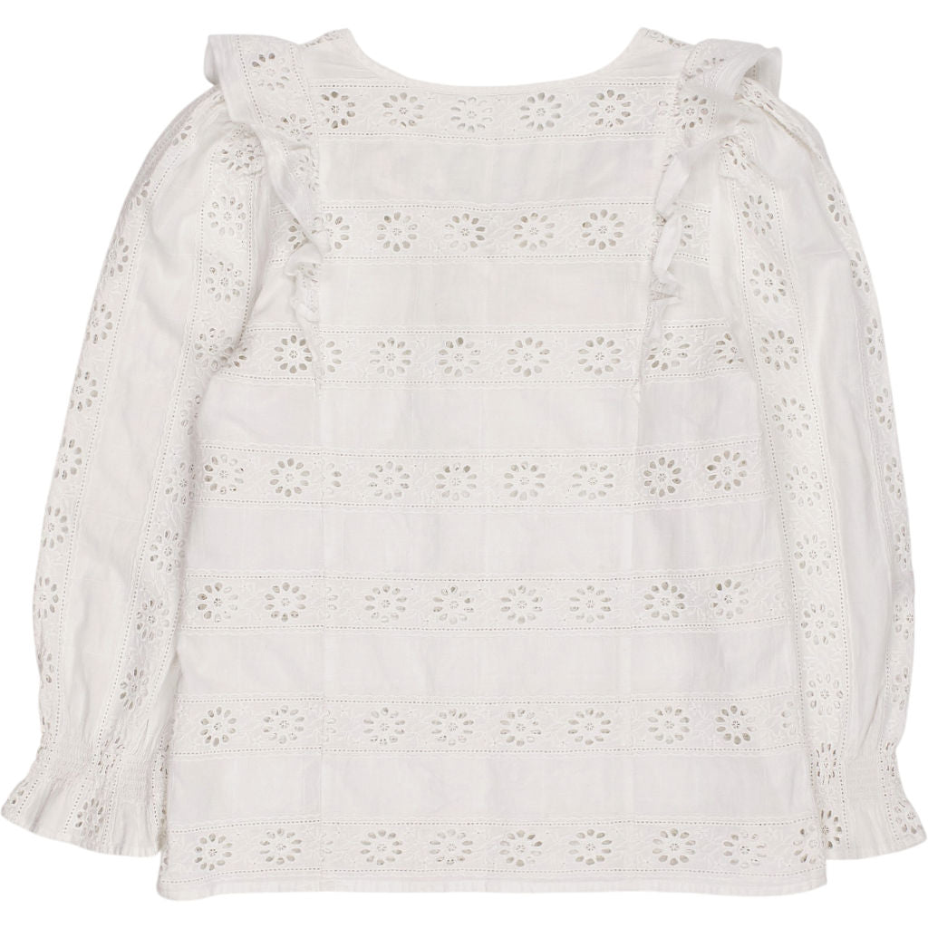 WYSE White Broderie Anglaise Top