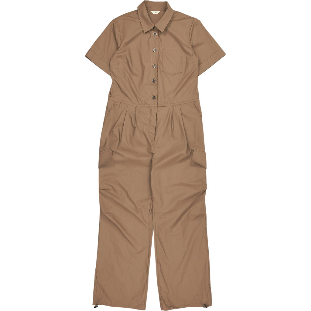 Hush Camel Button Front Jumpsuit