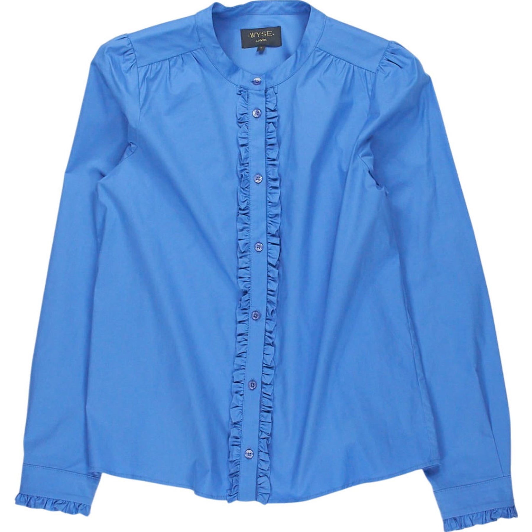 Wyse London Blue Long Sleeve Blouse