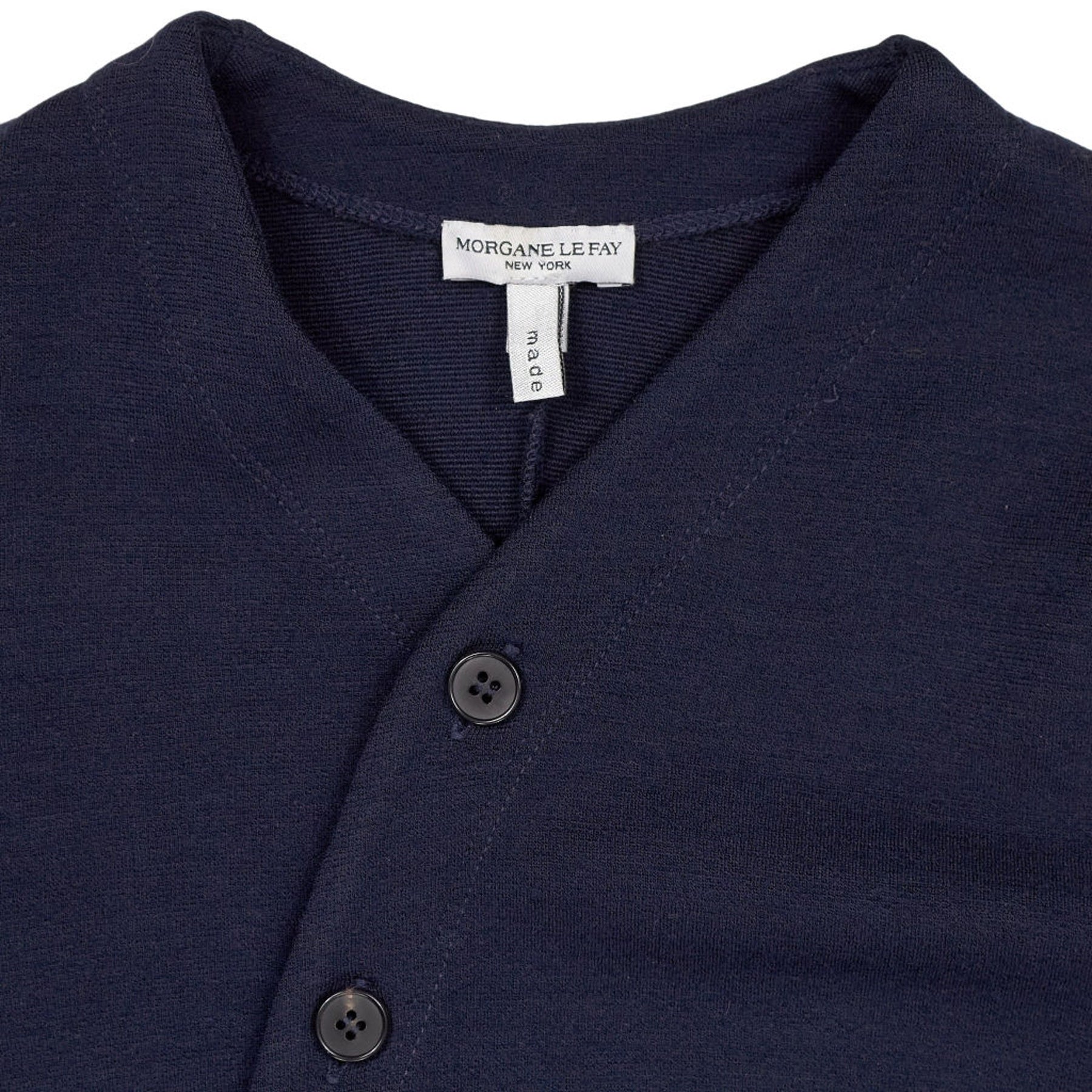 Morgane Le Fay Navy Asymmetric Wool Cardigan