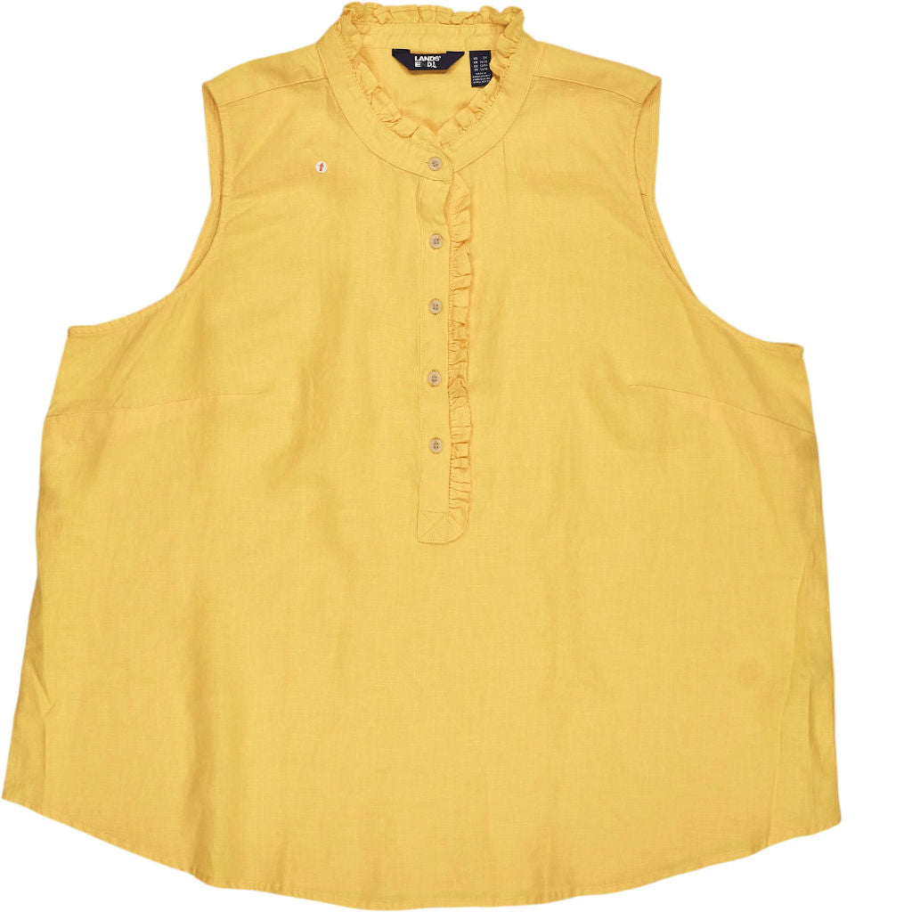 Lands' End Yellow Sleeveless Ruffle Top