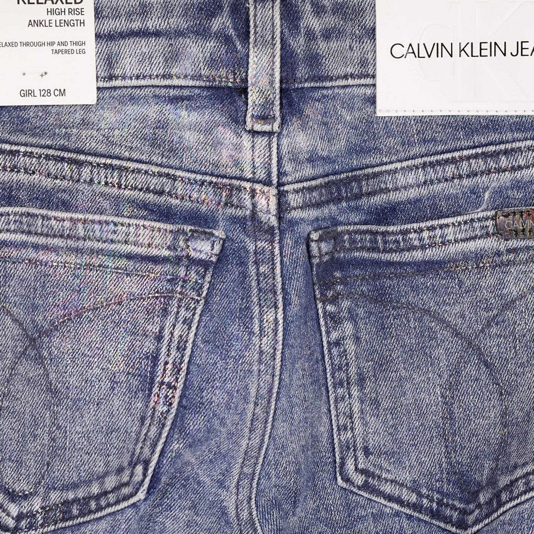 Calvin Klein Blue Irredescent Relaxed Jeans