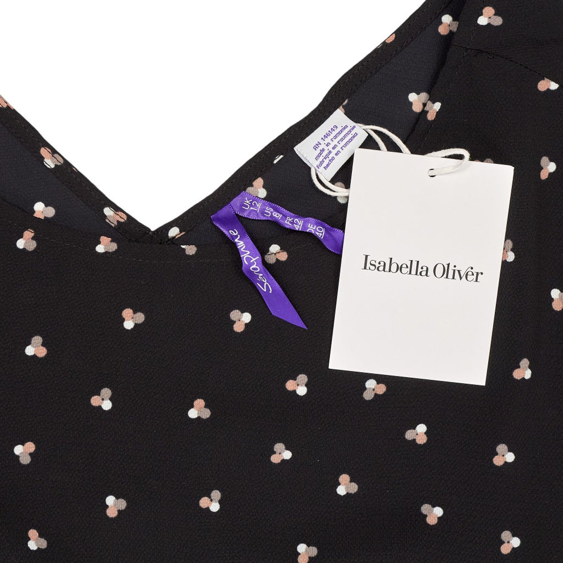 Seraphine Black Dot Print Maternity Dress