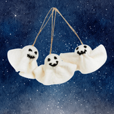 Handmade Felt 'Ghastly Ghosts' (Set of 3) Hanging Halloween Decoration