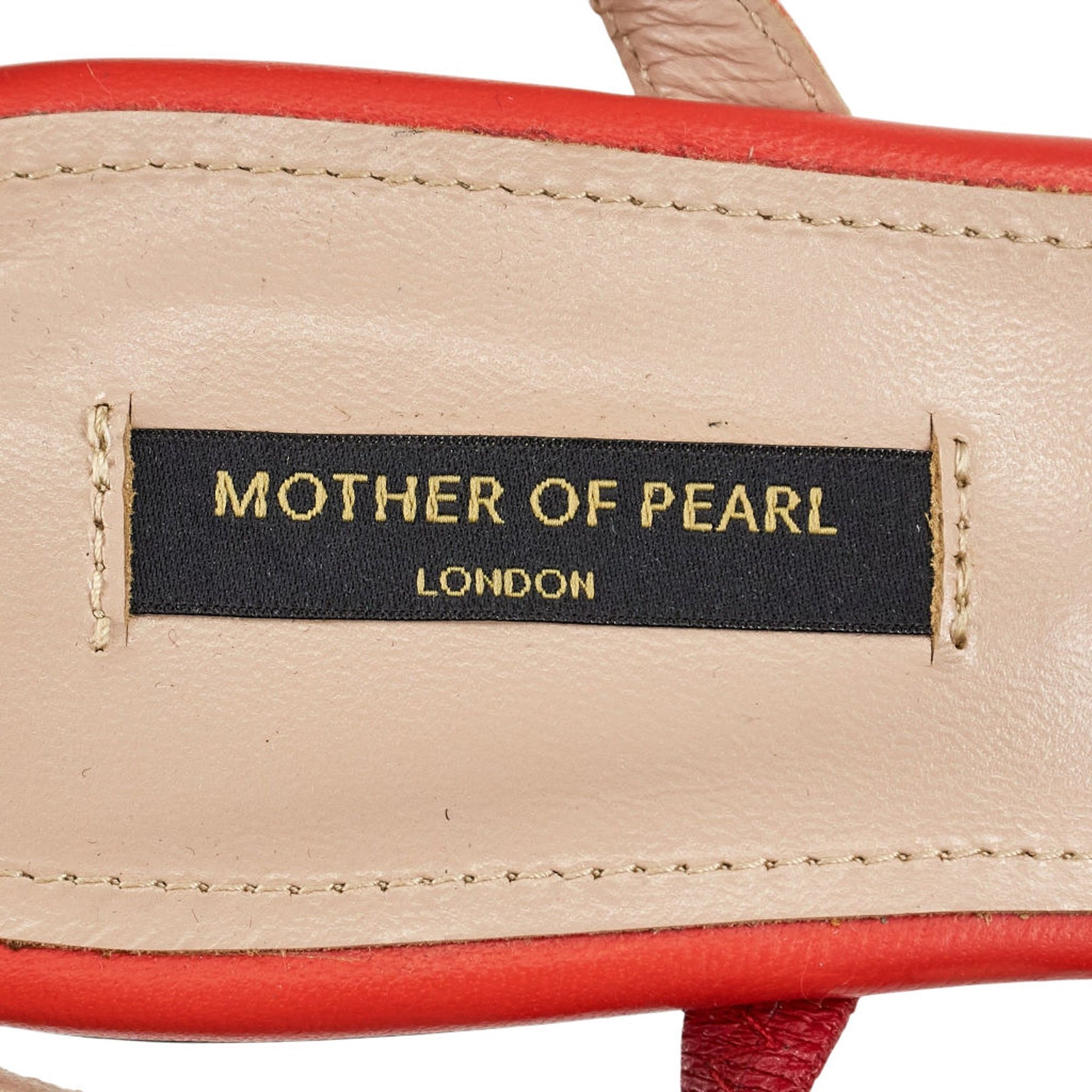 Mother of Pearl Red Slingback Heels