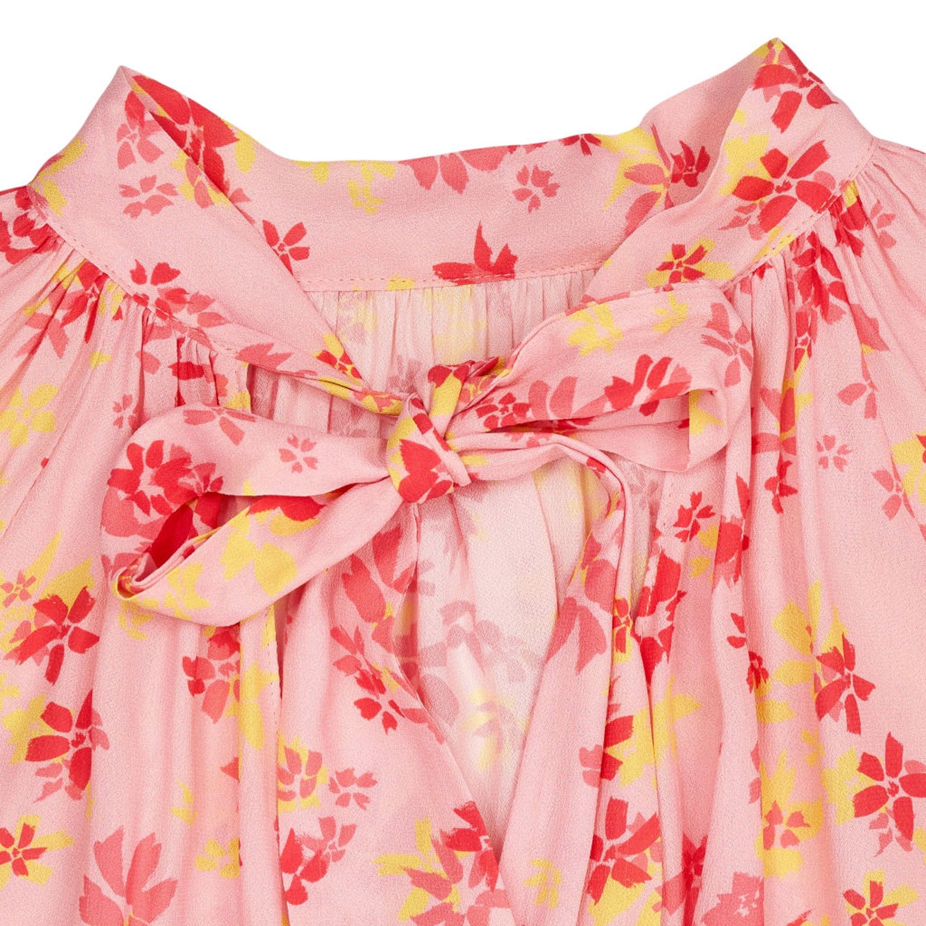 OMNES Pink Floral Wrap Blouse