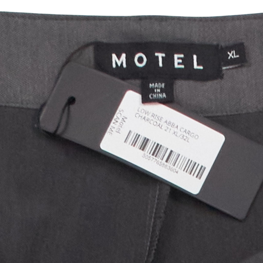 Motel Charcoal Low Rise Abba Cargo Trousers