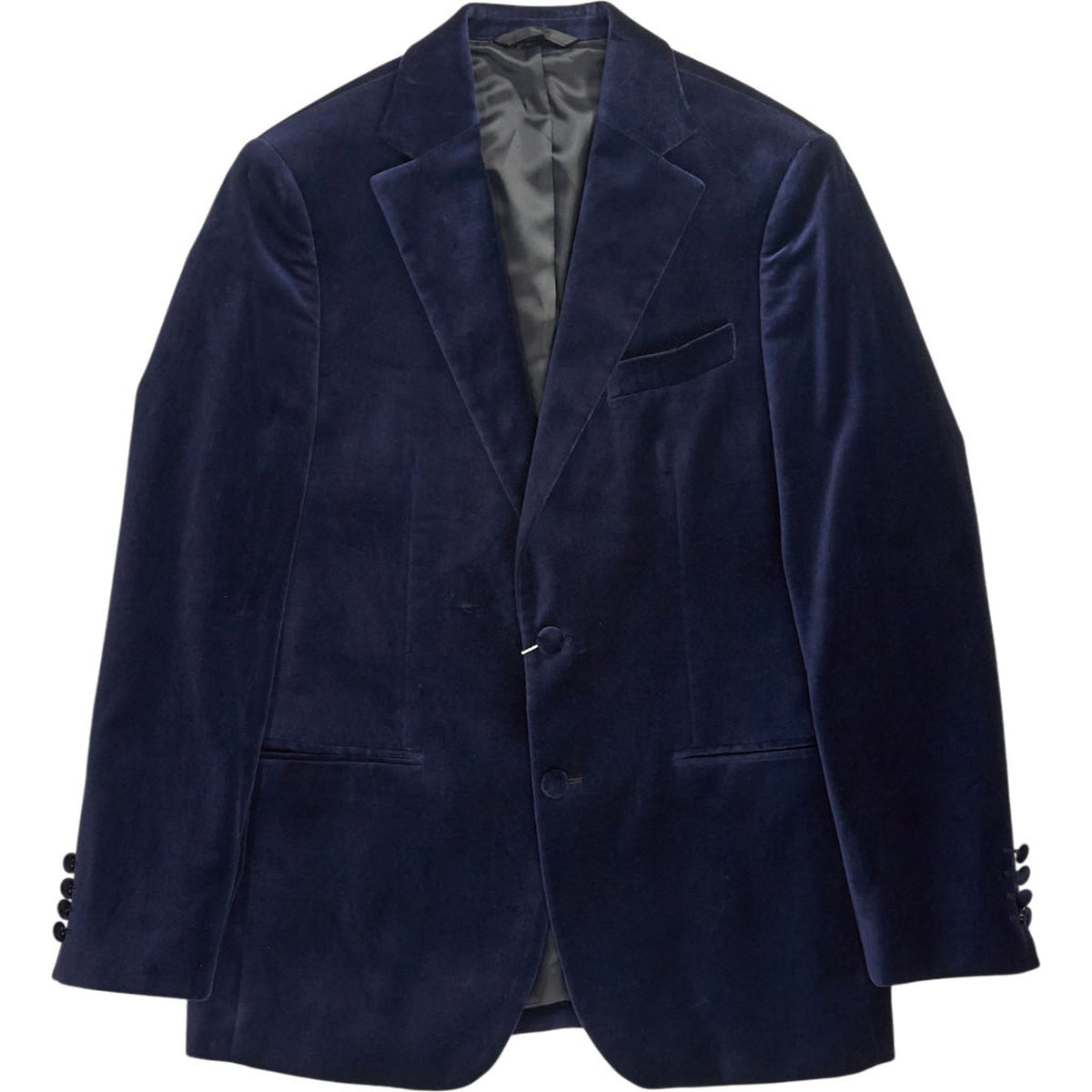 Moss Blue Velvet Regular Fit Jacket