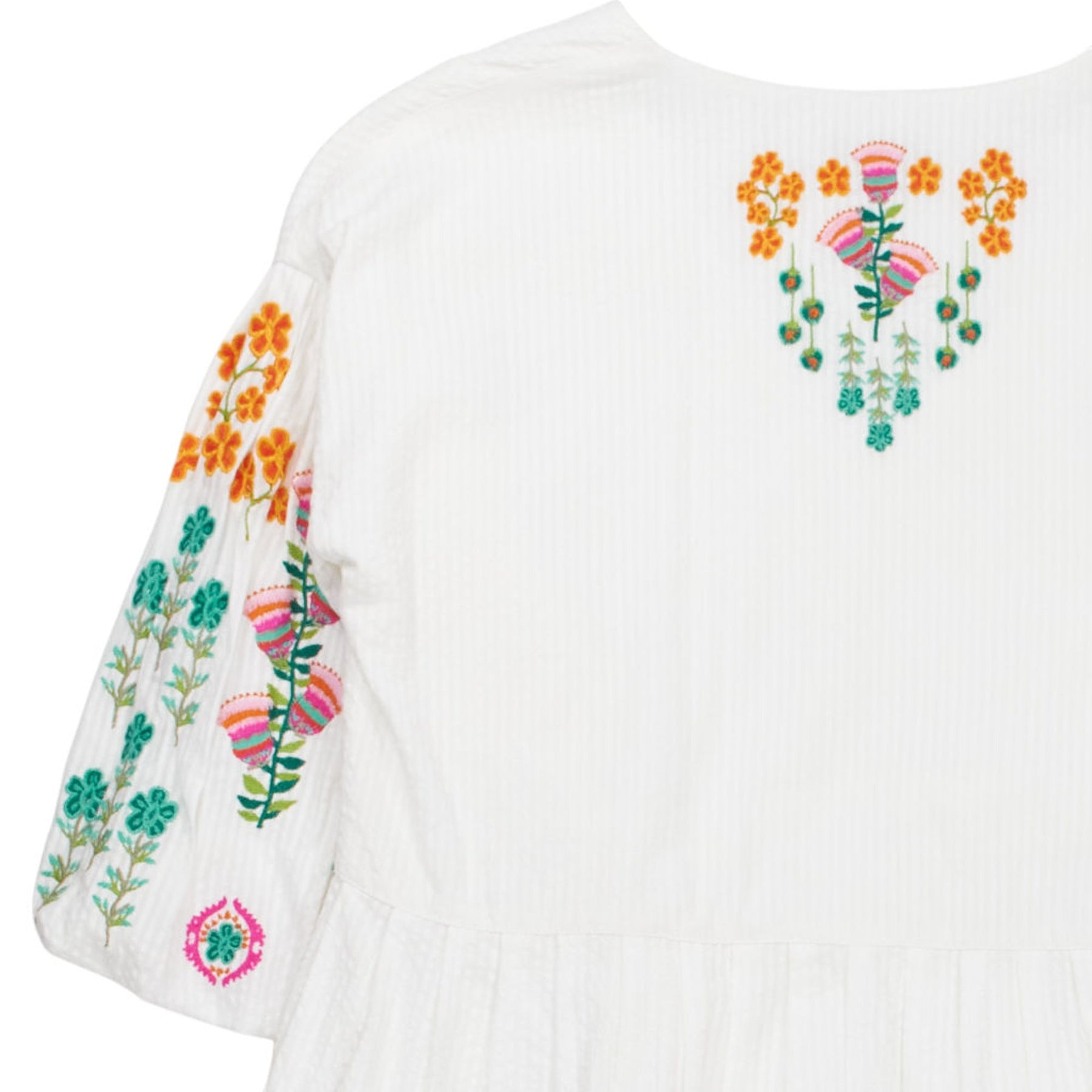 NRBY White Embroidered Midi Dress