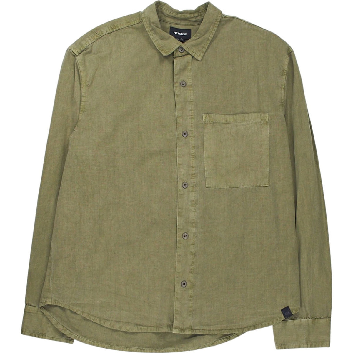 Pull & Bear Khaki Long Sleeve Shirt