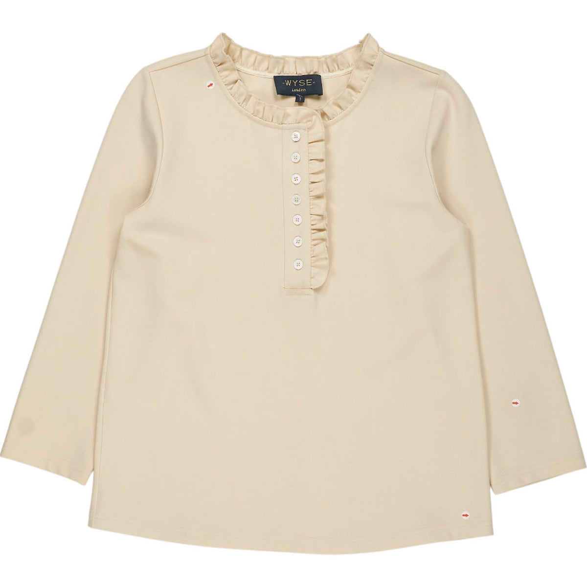 Wyse Cream Frill Neck Top