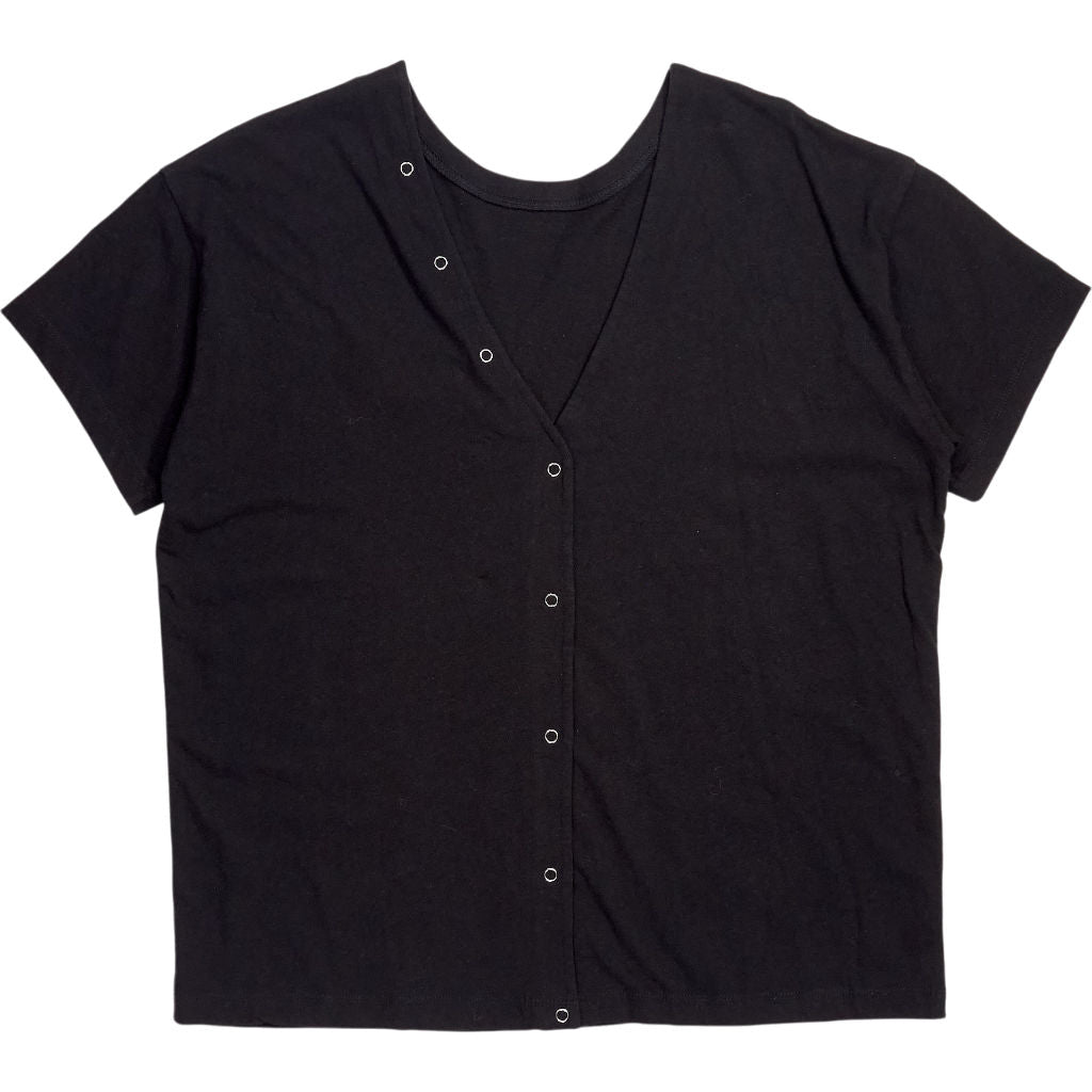 Hush Black V Back Snap Jersey Tee
