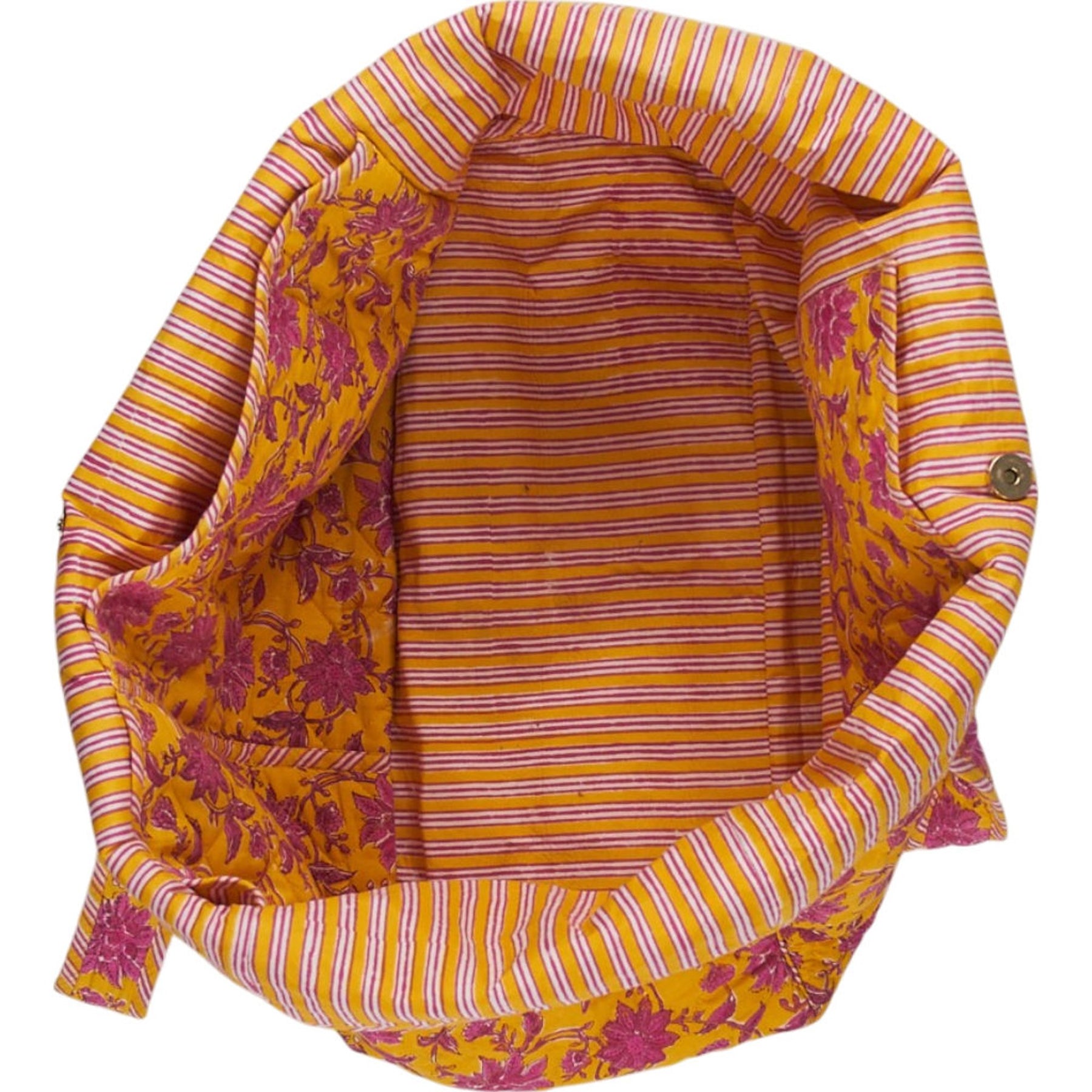 Pink City Prints Floral Yellow Pink Tote Bag