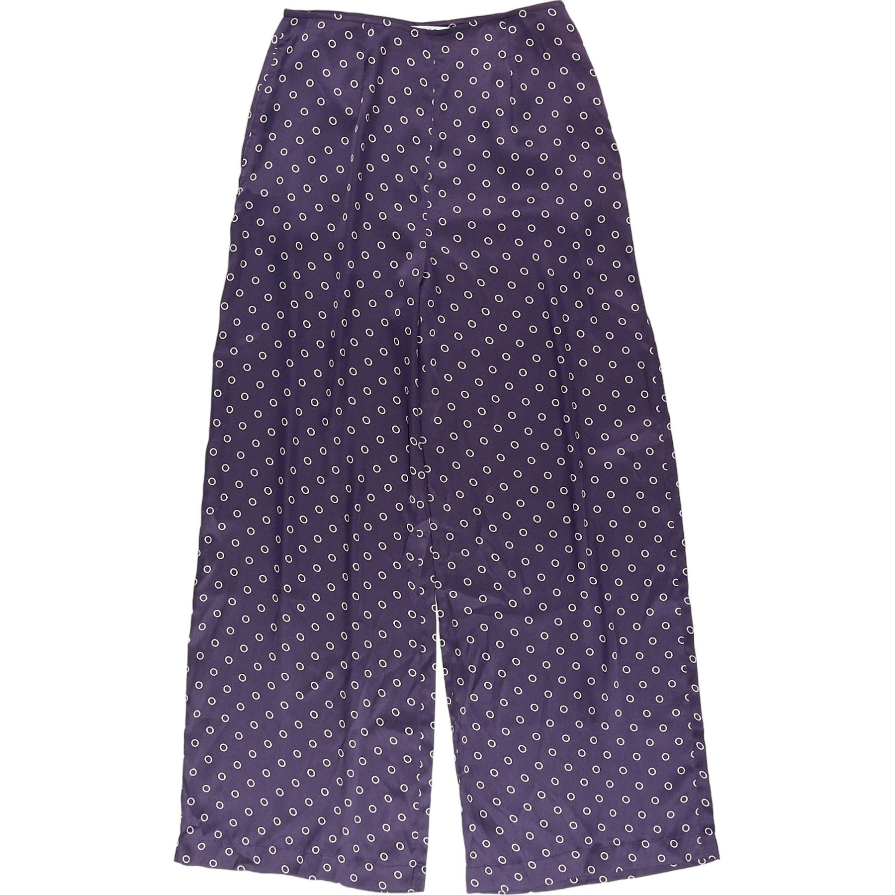 OMNES Purple Polka Dot Wide-Leg Trousers