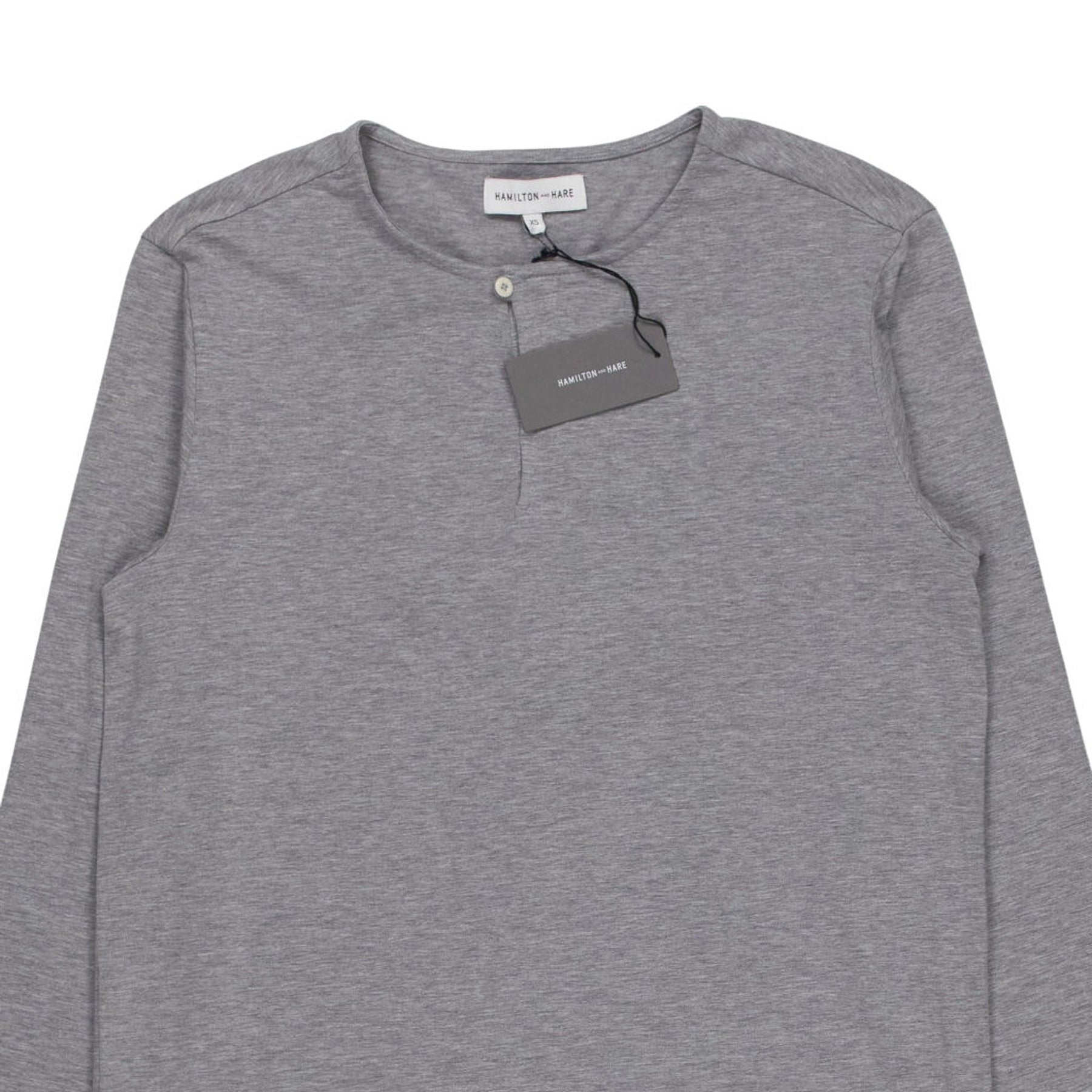 Hamilton and Hare Grey Long Sleeve Henley Shirt