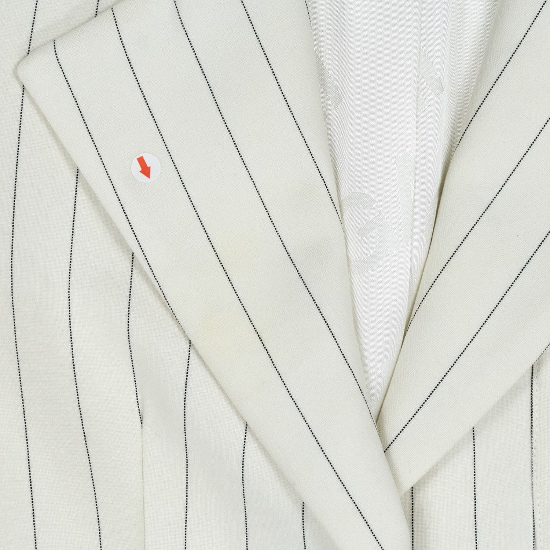 Ganni Cream Pinstripe Blazer E