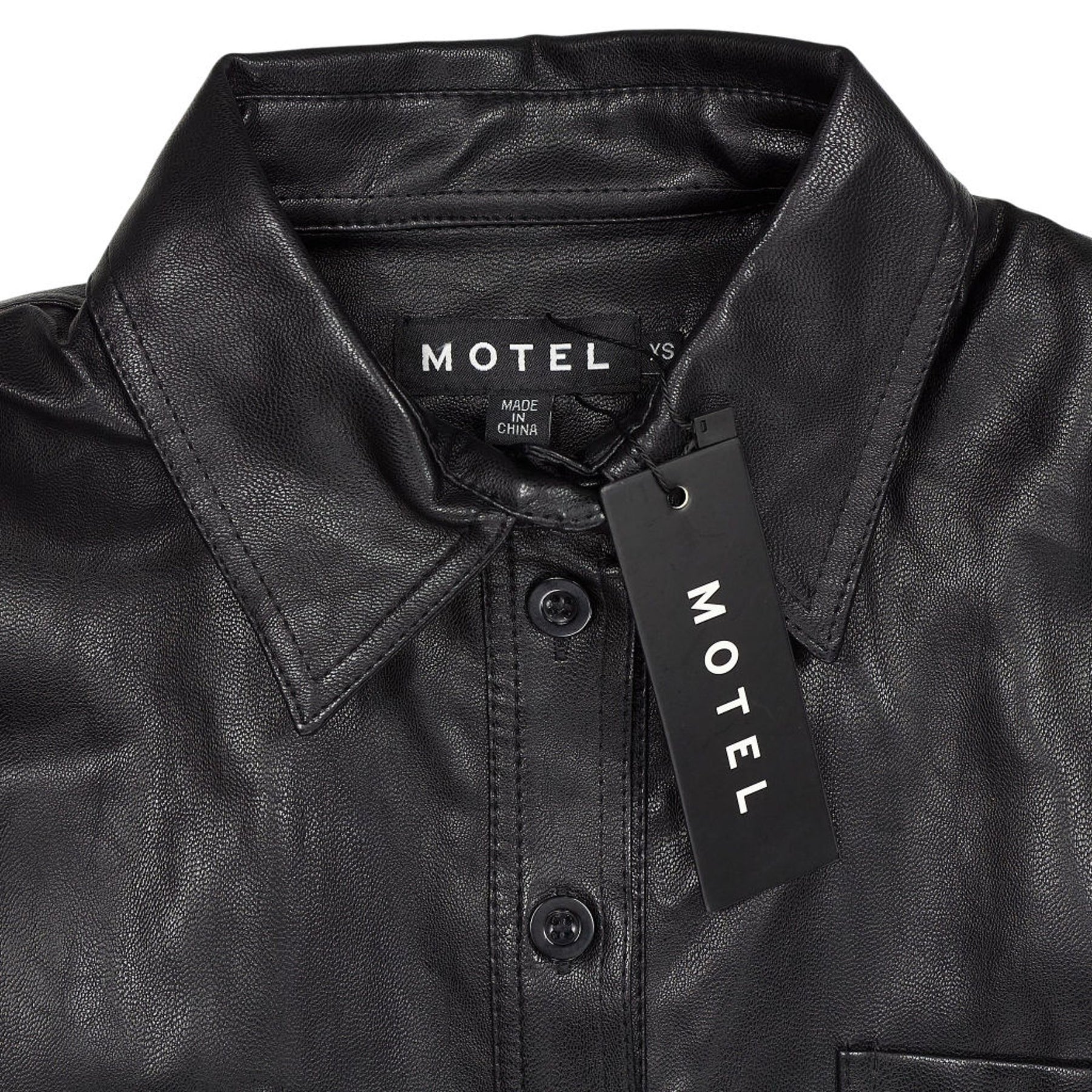 Motel Black PU Lumberjack Shirt