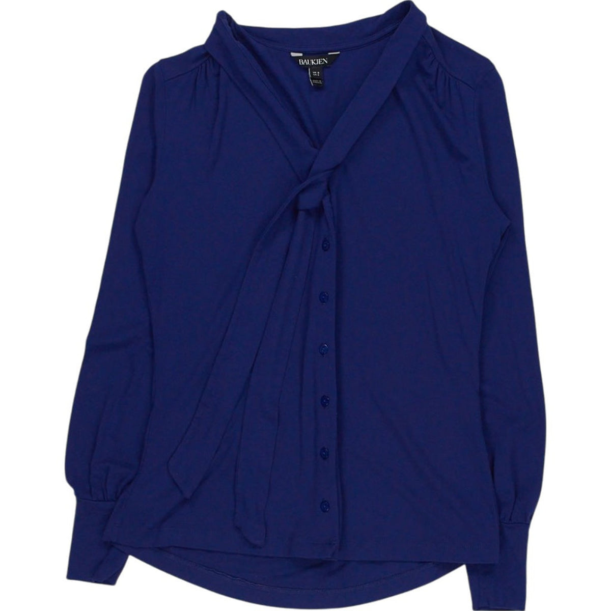 Baukjen Blue Tie Neck Blouse