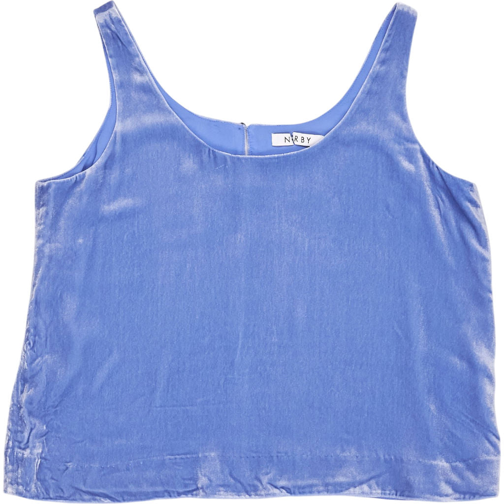 NRBY Blue Silk-Blend Tank Top