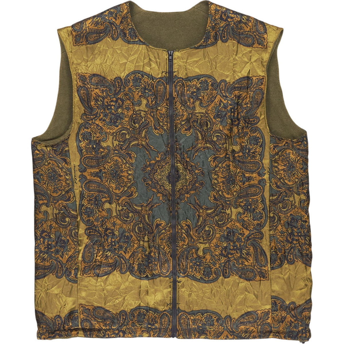 Noma t.d.Reversible Wrinkled Vest in Green Paisley