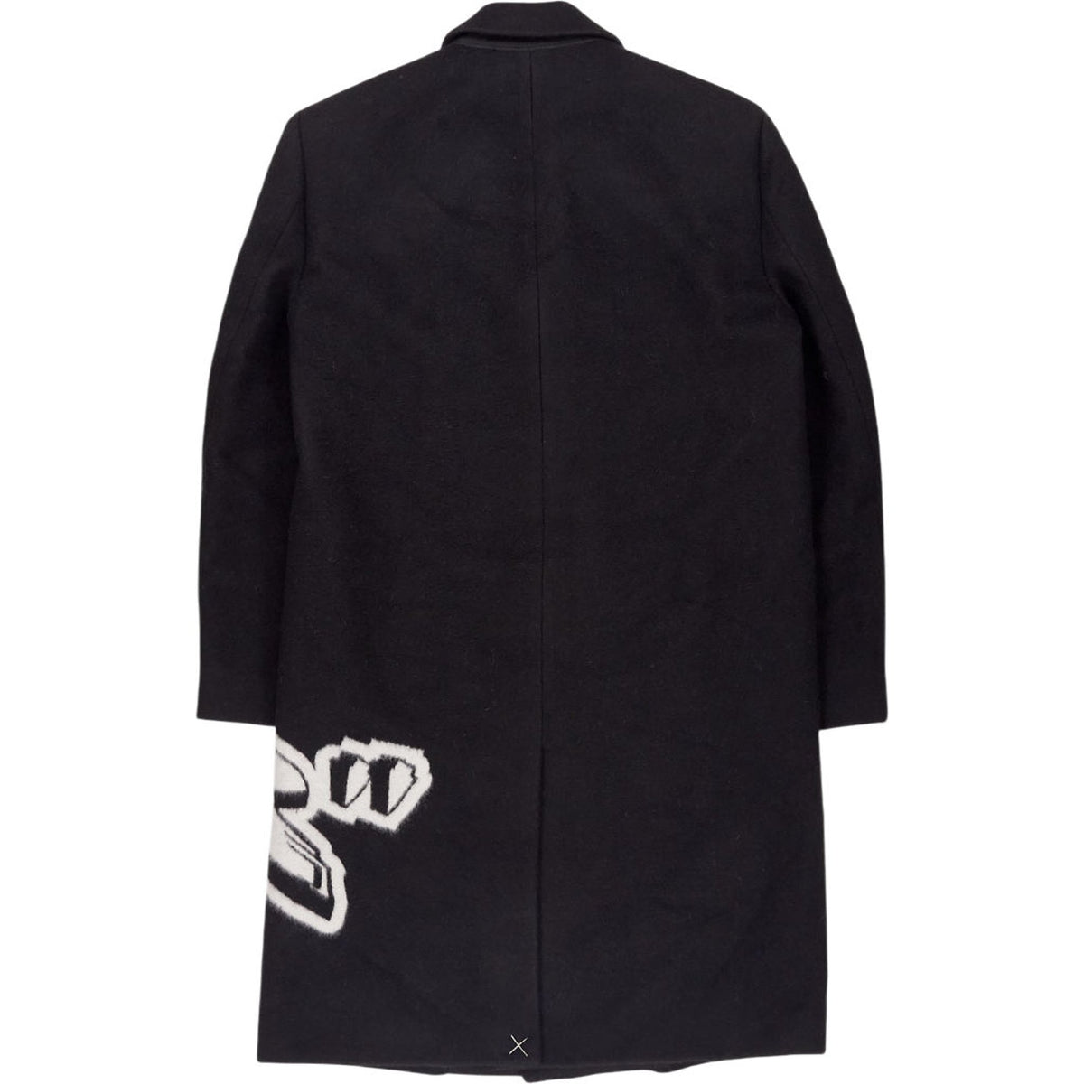 Off-White Black Graphic Wool Coat