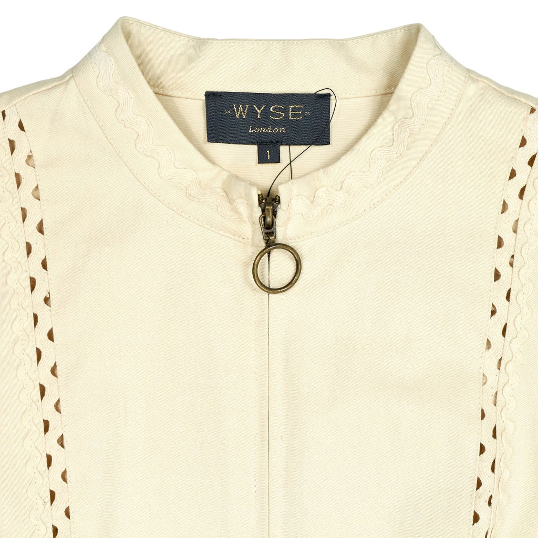 Wyse Cream Jumpsuit with Eyelet Details 1