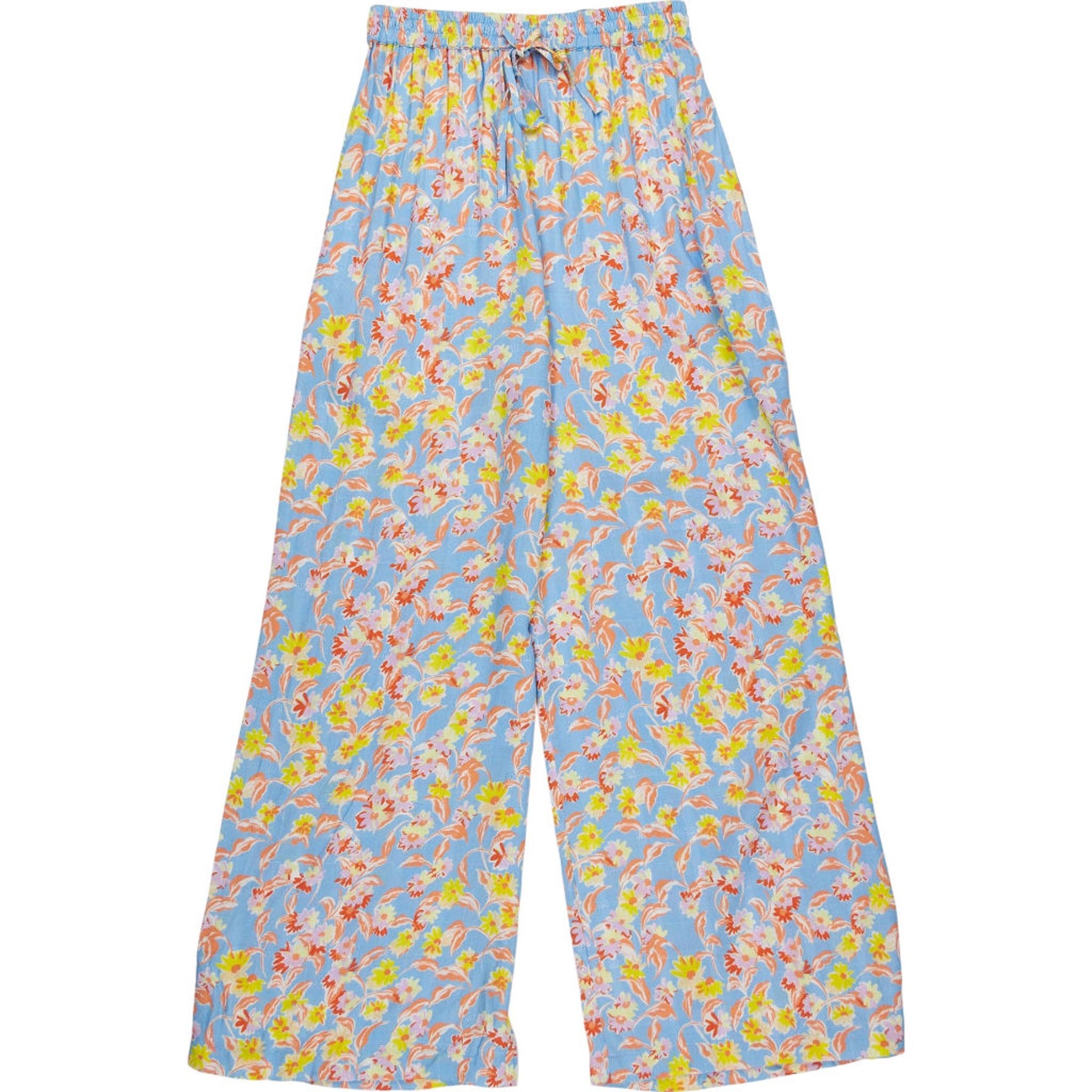 OMNES Blue Floral Wide-Leg Trousers