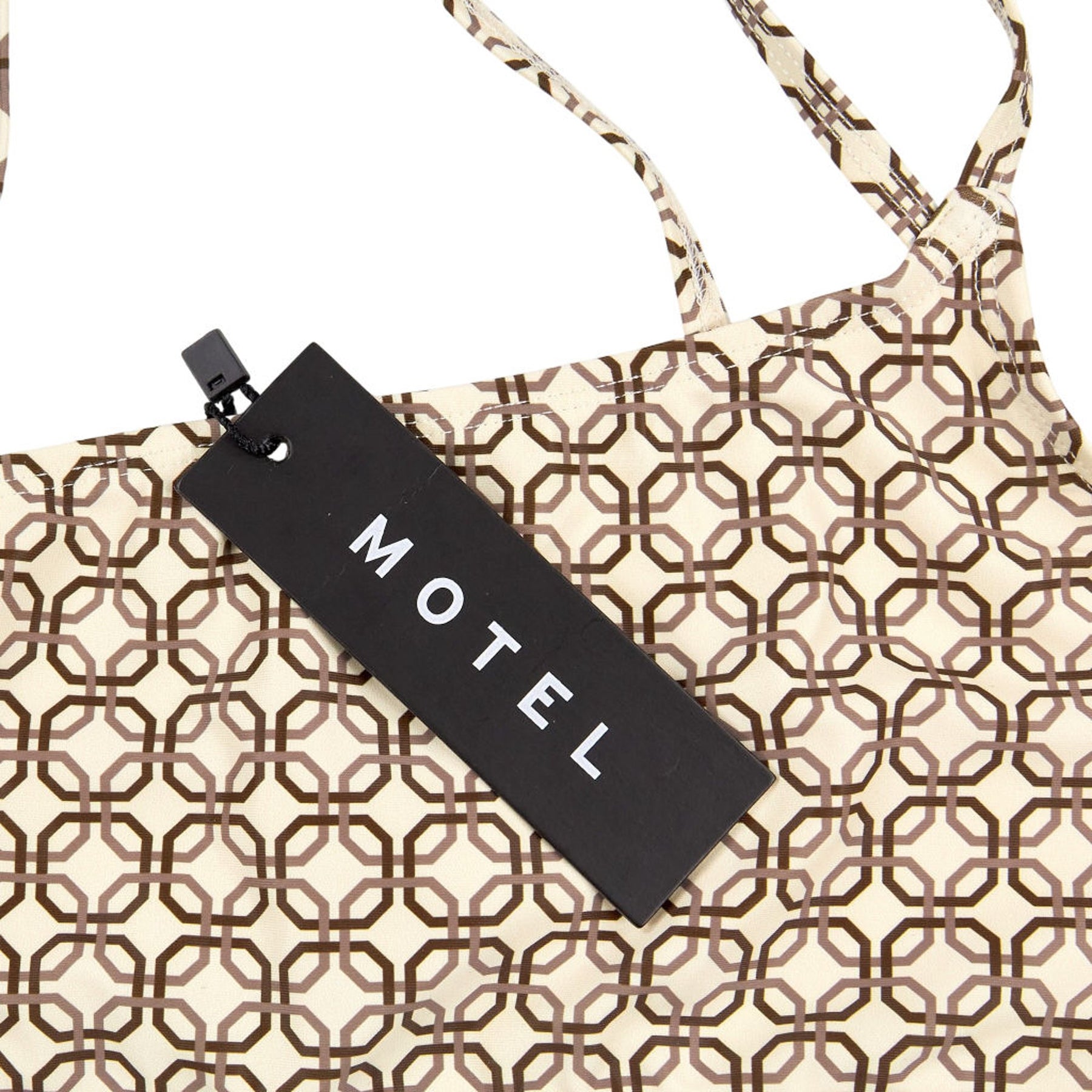 Motel Cream Galas Chain Tangle Bikini Top