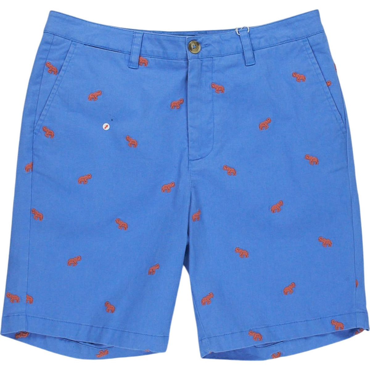 Beaufort & Blake Blue Elephant Embroidered Shorts