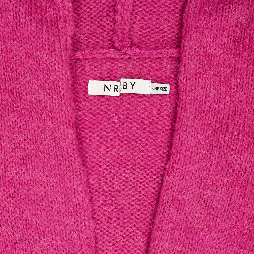 NRBY Pink Wool Blend Hooded Cardigan