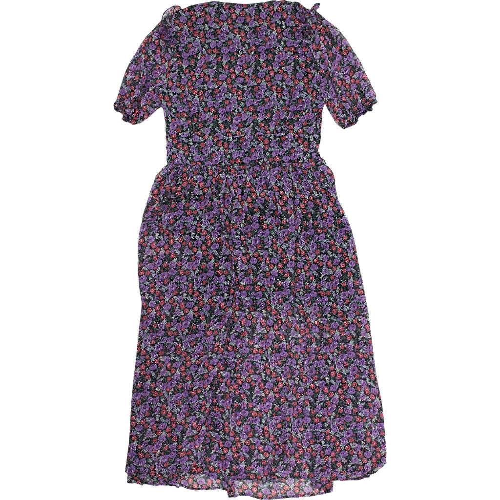 OMNES Purple Floral Midi Dress