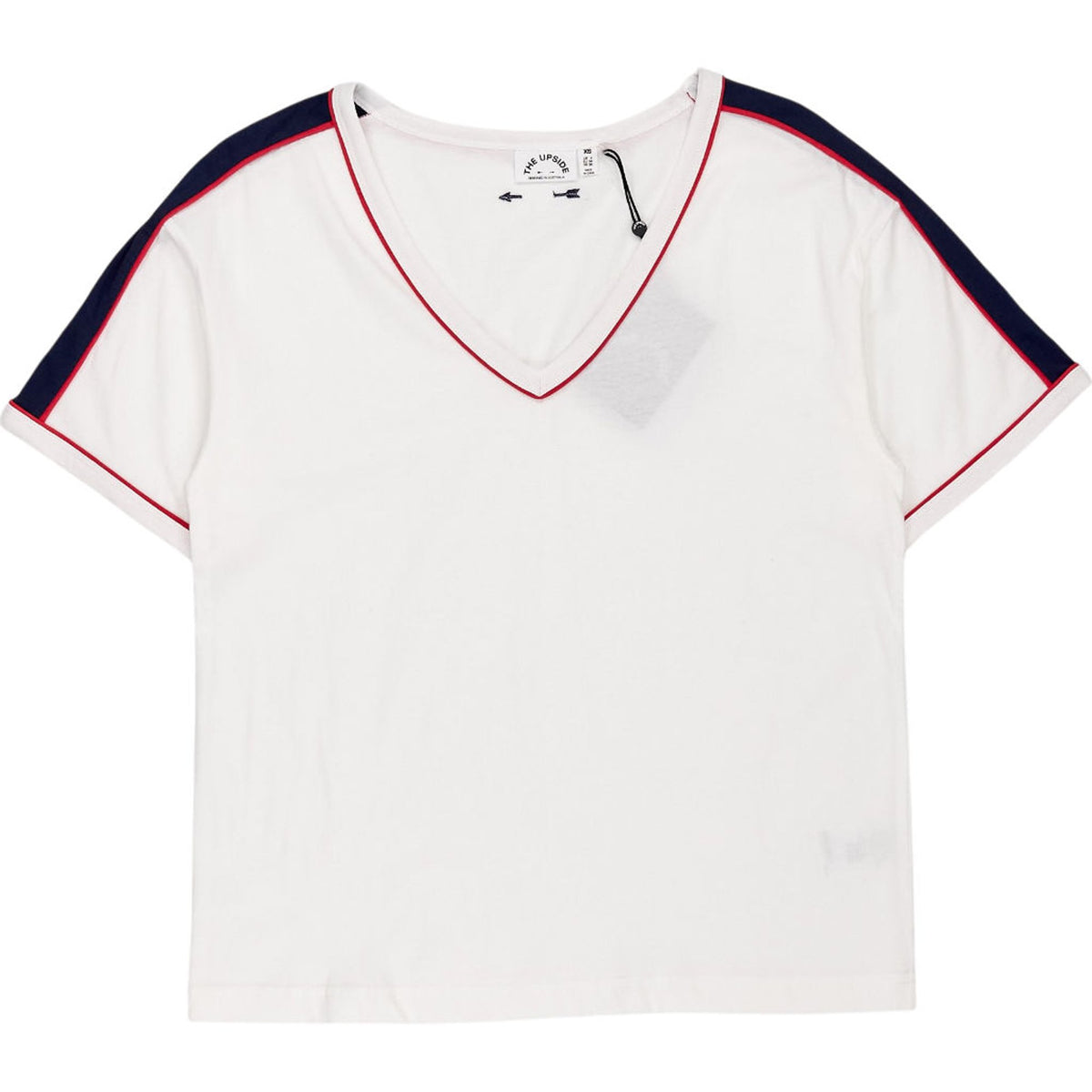 The Upside White Marcie V Neck Tee