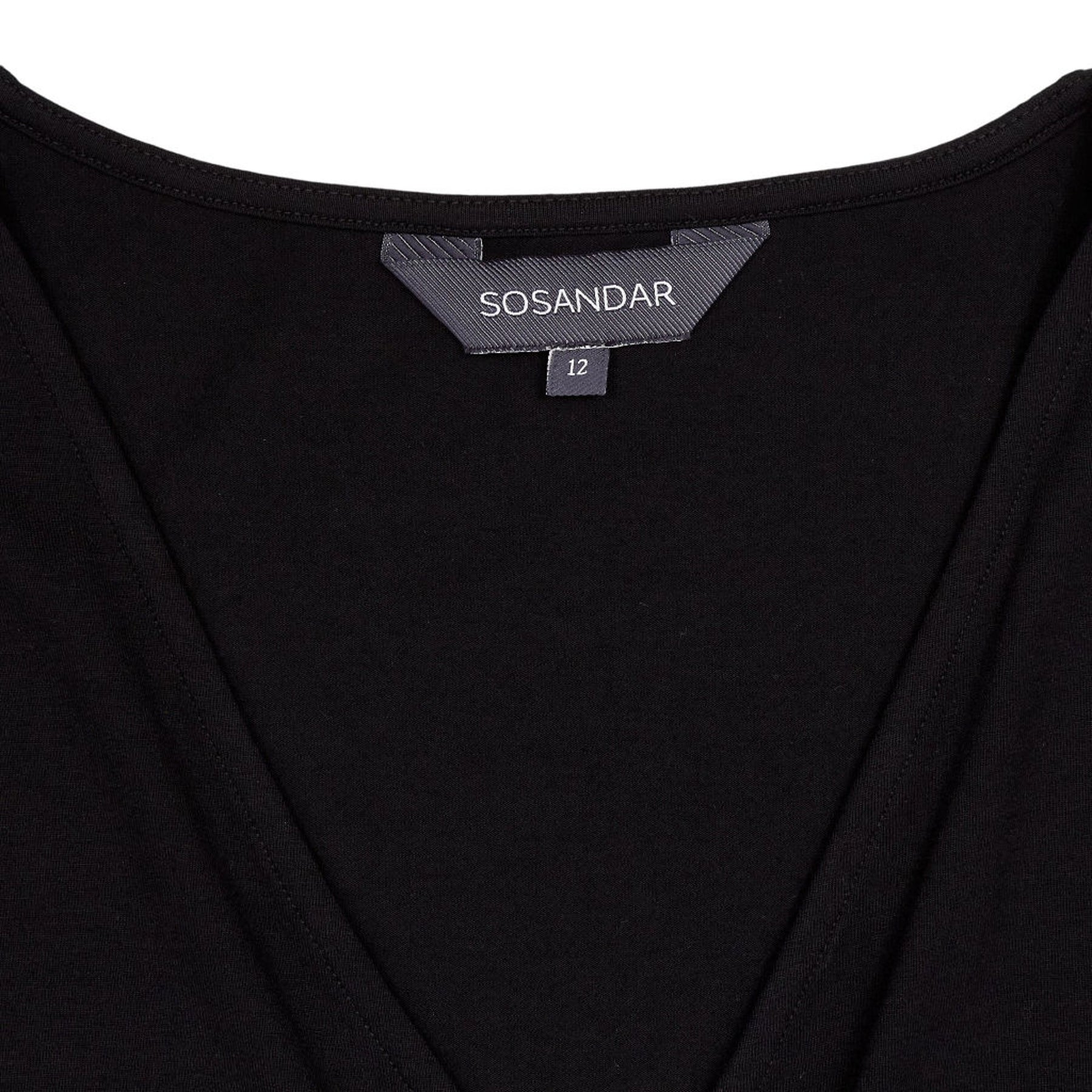 Sosandar Black Wrap Top