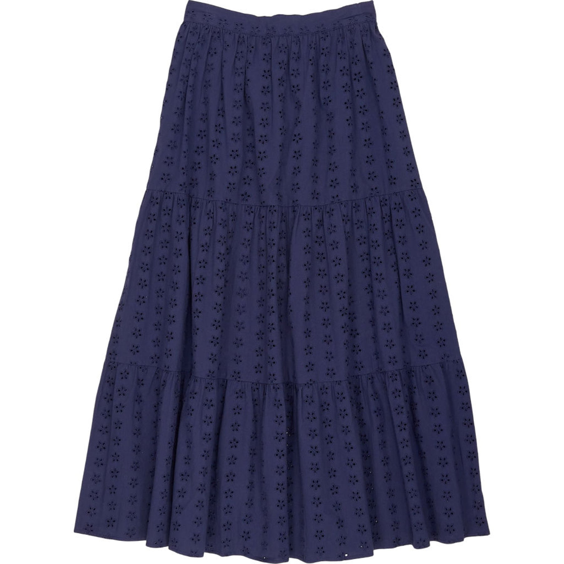 Omnes Navy Cotton Midi Skirt
