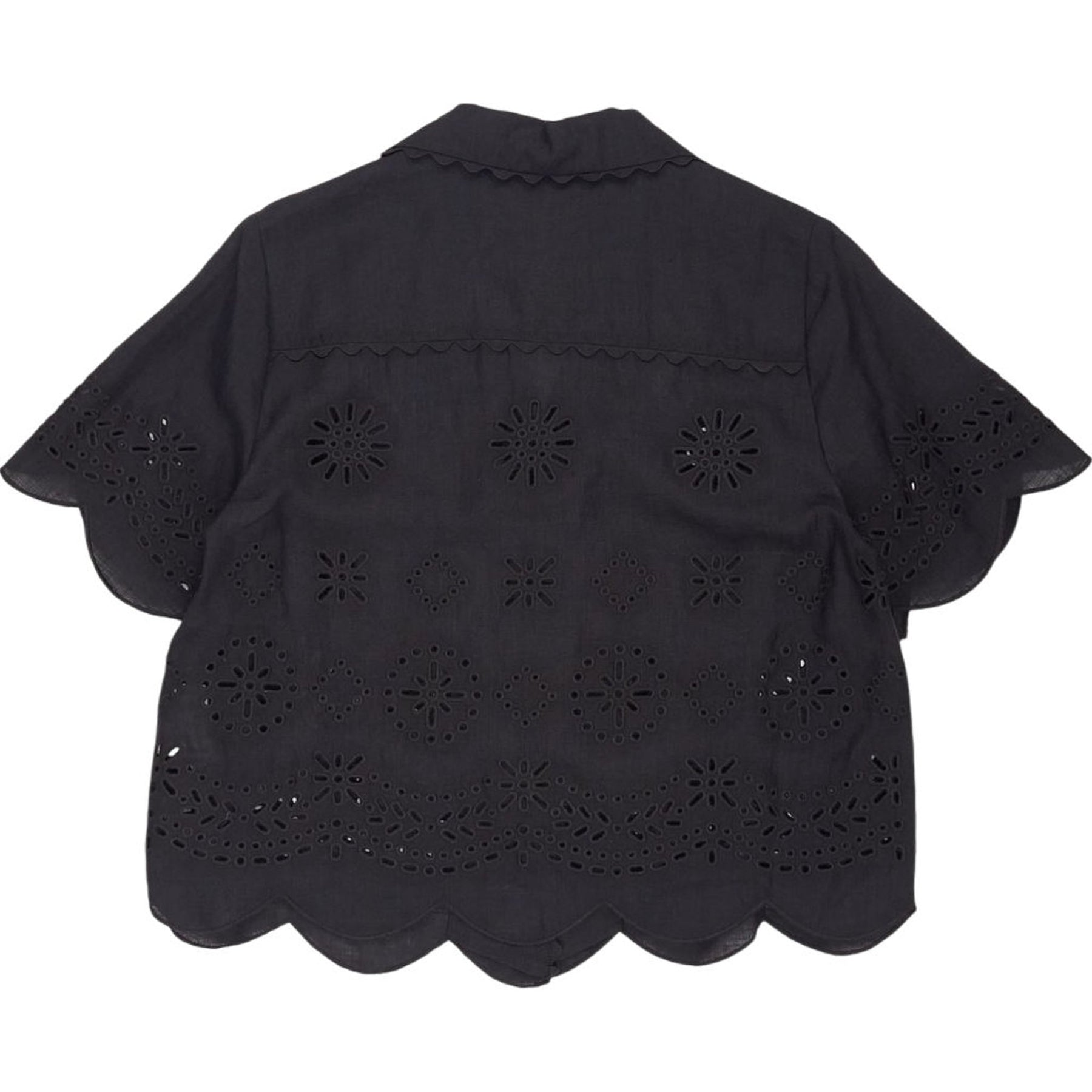 Wyse Black Embroidered Top 1