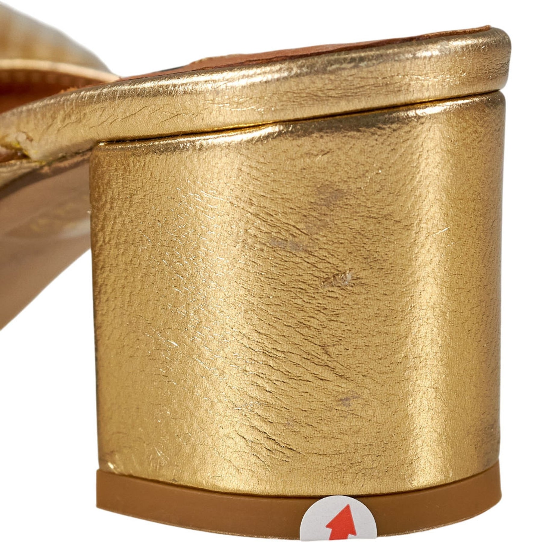 Mother of Pearl Gold Bow Accent Heels