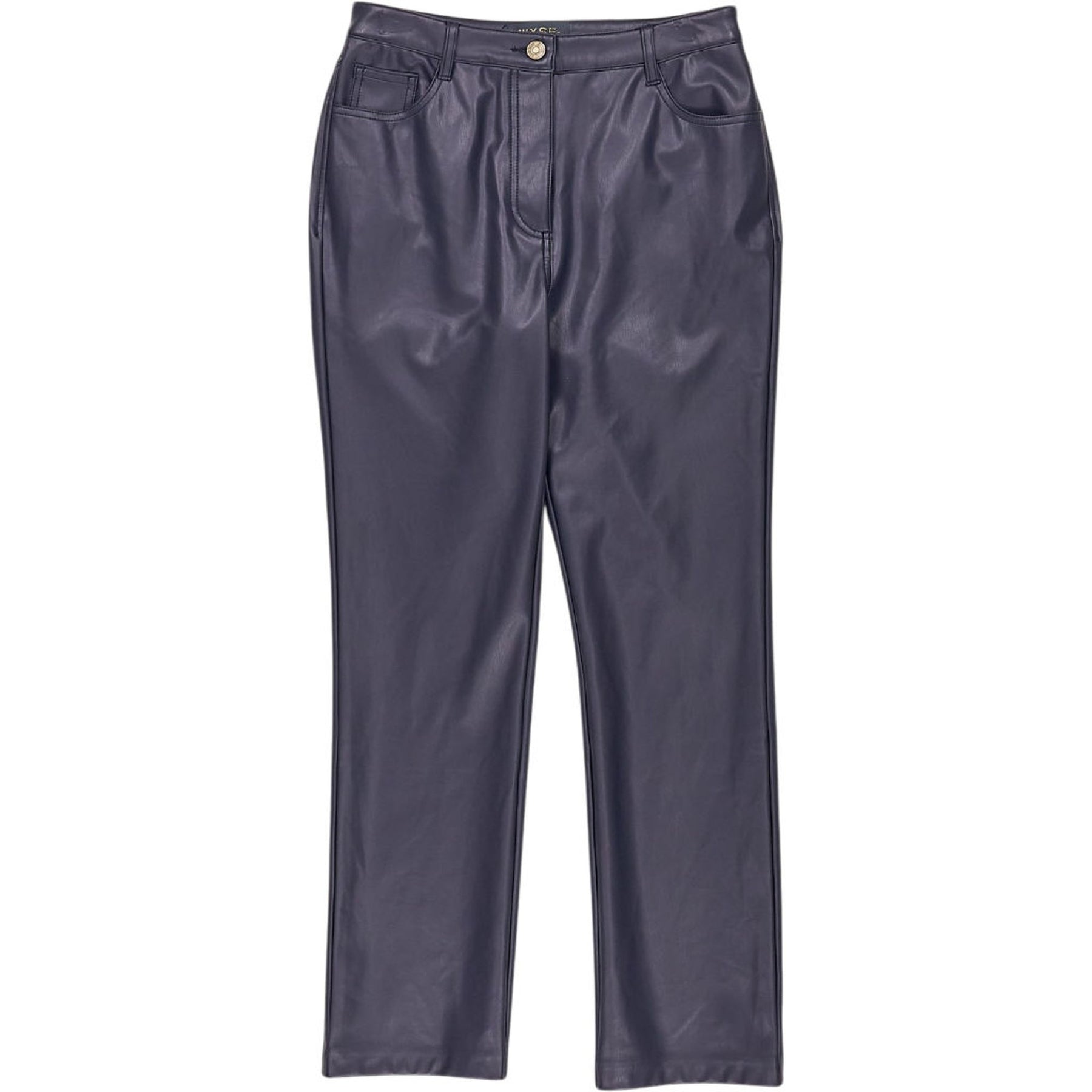 Wyse Blue Faux Leather Trousers