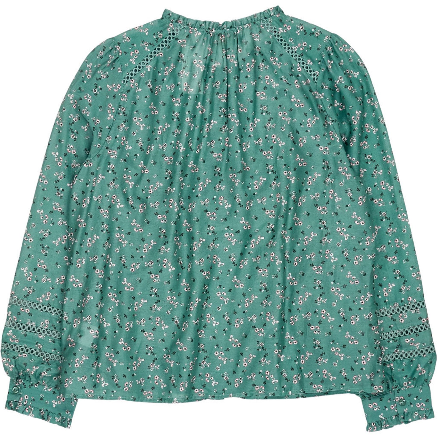 WYSE Sage Green Floral Parker Silk Blouse